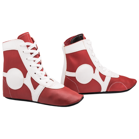 Купить Обувь для самбо SM-0102, кожа, красный Rusco в Мураши 