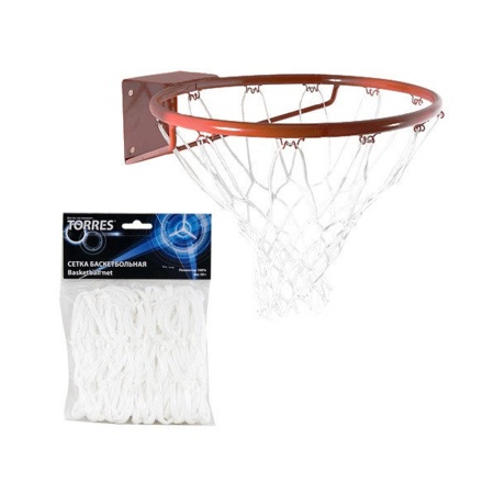 Купить Сетка баскетбольная Torres, нить 4 мм, белая в Мураши 
