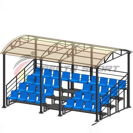 Купить Трибуна для зрителей 4 ряда на 34 места с навесом и перилами в Мураши 