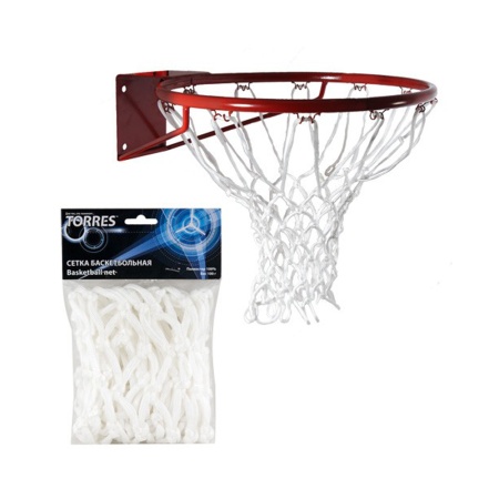 Купить Сетка баскетбольная Torres, нить 6 мм, белая в Мураши 